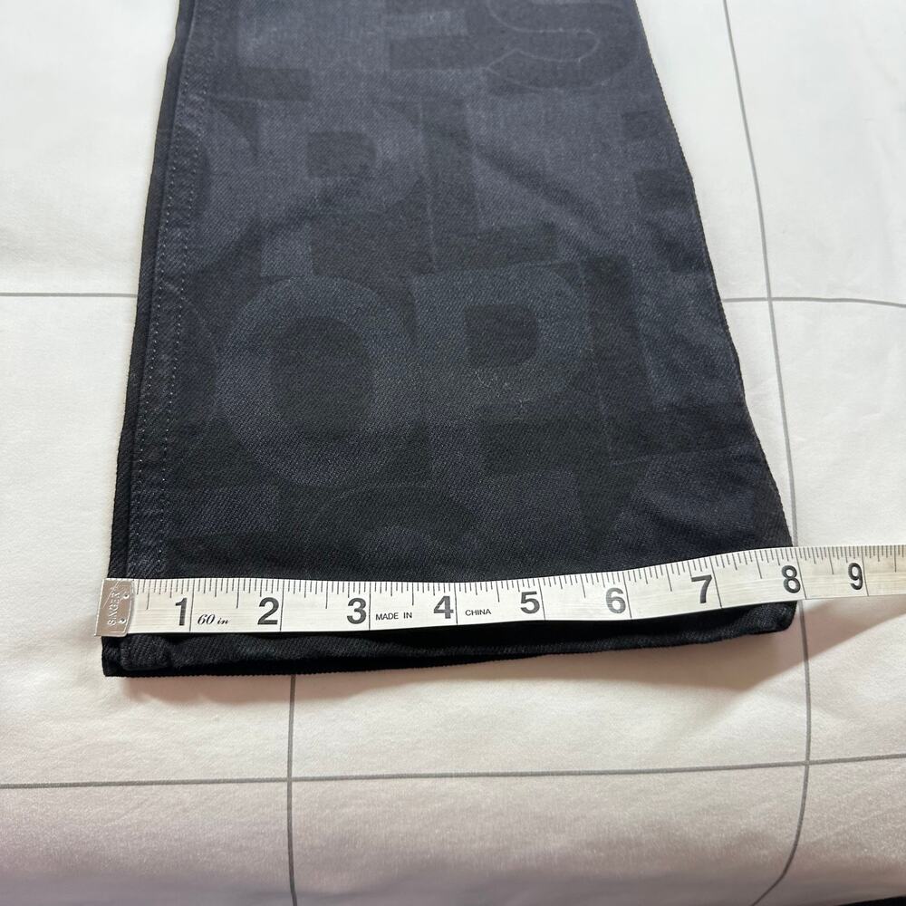 The Kooples Jeans Womens 27 Black Logo High Rise Flare Leg Button Fly Rock Edgy - Picture 13 of 13